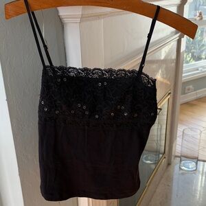 Ideology Black Lace Camisole Top